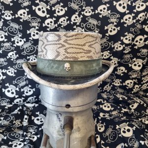 Leather Snakeskin Pork Pie Hat